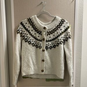 Old Navy Patterned Cardigan - Cream and Black